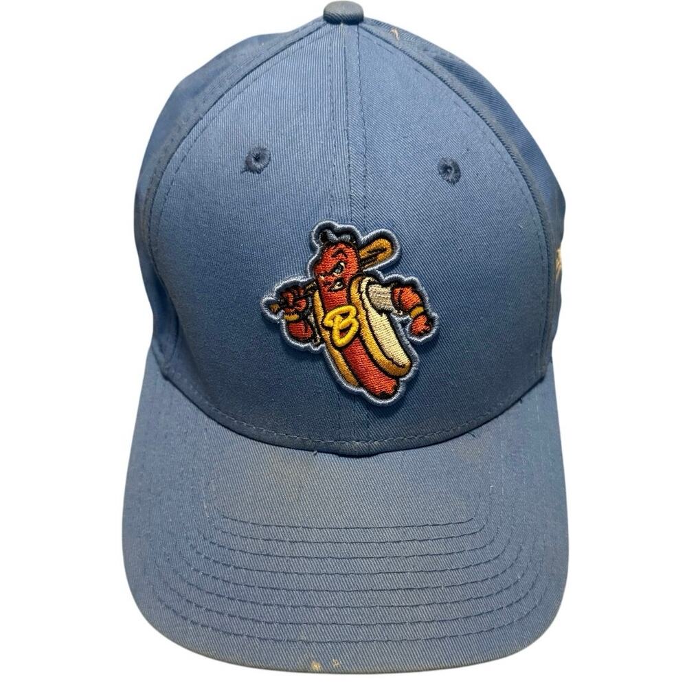 Reading Fightin Phils Hot Dog Mascot Bunbino Baseball Strapback Faded Hat